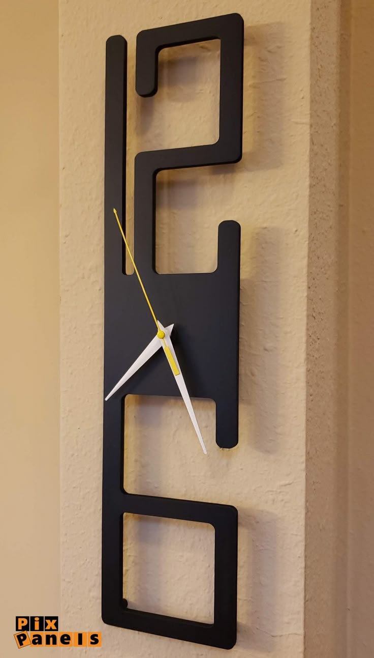 Modern and Contemporary Wall Clock, , Wood Decorative Wall Clock, Wood Living Room Clock, Birthday Gift, Home Décor, Study Room Clock - Etsy Canada Vertical modern wall clock with artistic numbers and yellow-white hands